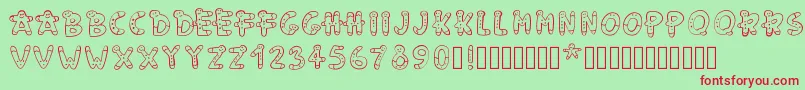 Pwgingerbread Font – Red Fonts on Green Background