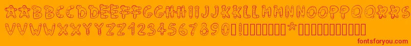 Pwgingerbread Font – Red Fonts on Orange Background