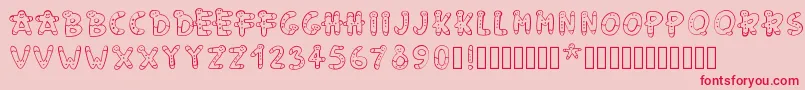 Pwgingerbread Font – Red Fonts on Pink Background