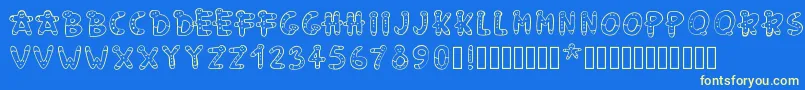 Pwgingerbread Font – Yellow Fonts on Blue Background