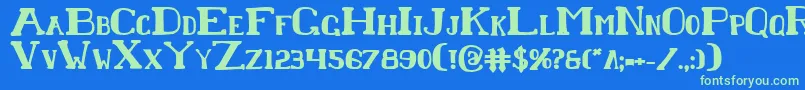 ChardinDoihleBold Font – Green Fonts on Blue Background