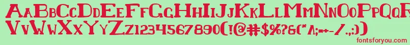 ChardinDoihleBold Font – Red Fonts on Green Background