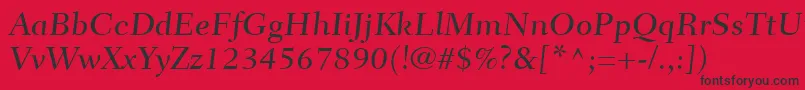 FairfieldLt55CaptionMedium Font – Black Fonts on Red Background
