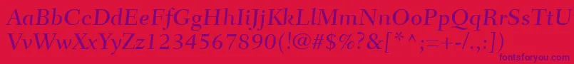 FairfieldLt55CaptionMedium Font – Purple Fonts on Red Background