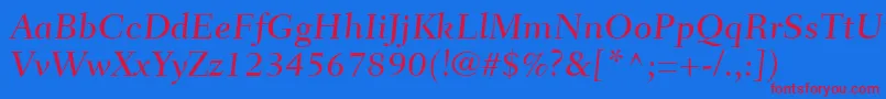 FairfieldLt55CaptionMedium Font – Red Fonts on Blue Background