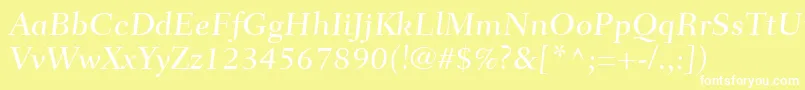 FairfieldLt55CaptionMedium Font – White Fonts on Yellow Background