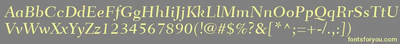 FairfieldLt55CaptionMedium Font – Yellow Fonts on Gray Background
