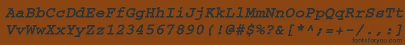 fuente CourierBoldoblique – Fuentes Negras Sobre Fondo Marrón