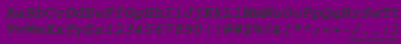 フォントCourierBoldoblique – 紫の背景に黒い文字