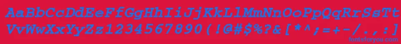 CourierBoldoblique Font – Blue Fonts on Red Background