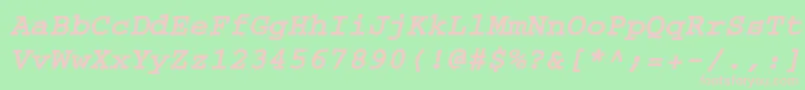 CourierBoldoblique Font – Pink Fonts on Green Background