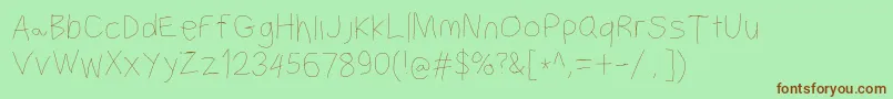 Filamentfour Font – Brown Fonts on Green Background