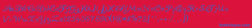 AYummyApology Font – Blue Fonts on Red Background