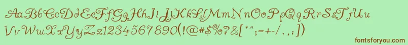 AYummyApology Font – Brown Fonts on Green Background