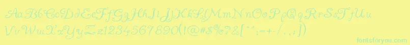 Czcionka AYummyApology – zielone czcionki na żółtym tle