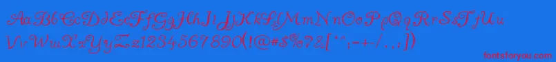 AYummyApology Font – Red Fonts on Blue Background