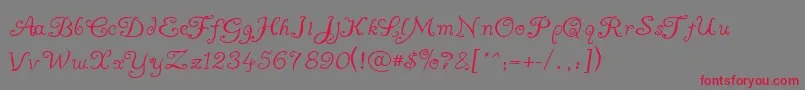 AYummyApology Font – Red Fonts on Gray Background
