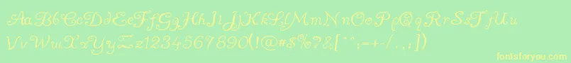 AYummyApology Font – Yellow Fonts on Green Background