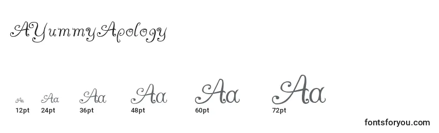 AYummyApology Font Sizes