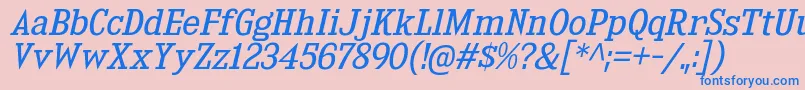 KingsbridgeBkIt Font – Blue Fonts on Pink Background