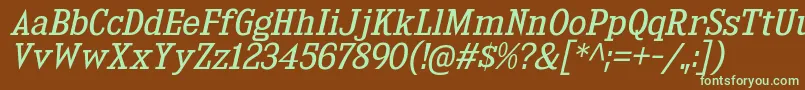 KingsbridgeBkIt Font – Green Fonts on Brown Background