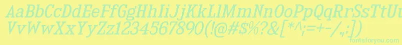 KingsbridgeBkIt Font – Green Fonts on Yellow Background