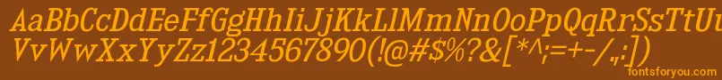 KingsbridgeBkIt Font – Orange Fonts on Brown Background