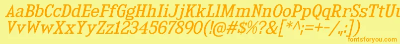 KingsbridgeBkIt Font – Orange Fonts on Yellow Background