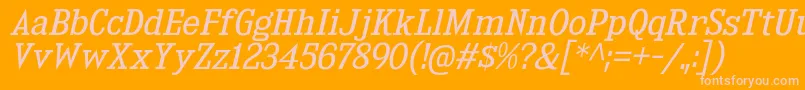KingsbridgeBkIt Font – Pink Fonts on Orange Background