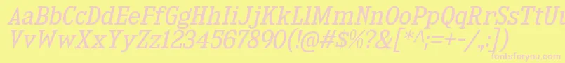 KingsbridgeBkIt Font – Pink Fonts on Yellow Background