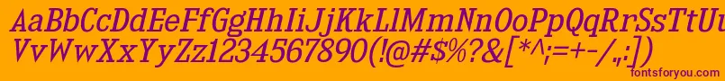 KingsbridgeBkIt Font – Purple Fonts on Orange Background