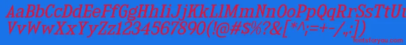 KingsbridgeBkIt Font – Red Fonts on Blue Background