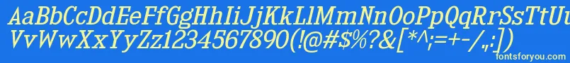 KingsbridgeBkIt Font – Yellow Fonts on Blue Background