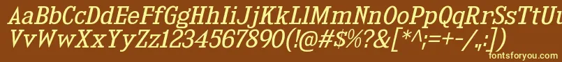 KingsbridgeBkIt Font – Yellow Fonts on Brown Background