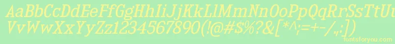 KingsbridgeBkIt Font – Yellow Fonts on Green Background