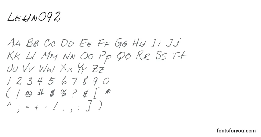 A fonte Lehn092 – alfabeto, números, caracteres especiais