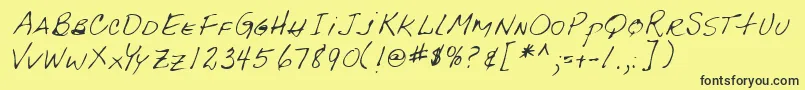 Lehn092 Font – Black Fonts on Yellow Background