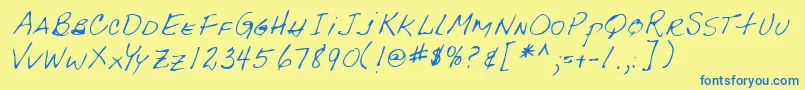 Lehn092 Font – Blue Fonts on Yellow Background