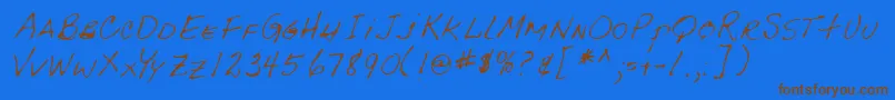 Lehn092 Font – Brown Fonts on Blue Background