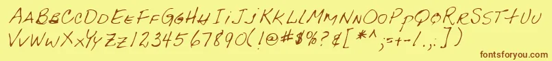 Lehn092 Font – Brown Fonts on Yellow Background