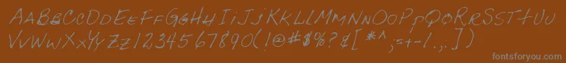 Lehn092 Font – Gray Fonts on Brown Background