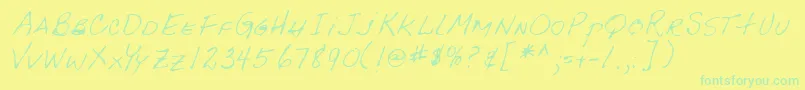 Czcionka Lehn092 – zielone czcionki na żółtym tle