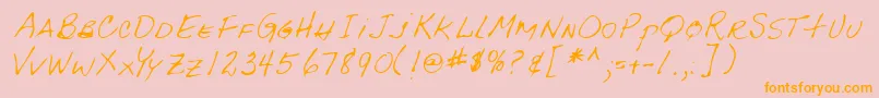 Lehn092 Font – Orange Fonts on Pink Background