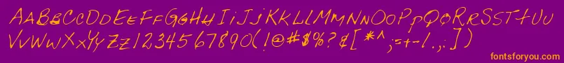 Lehn092 Font – Orange Fonts on Purple Background