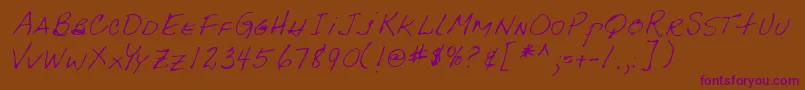 Lehn092 Font – Purple Fonts on Brown Background
