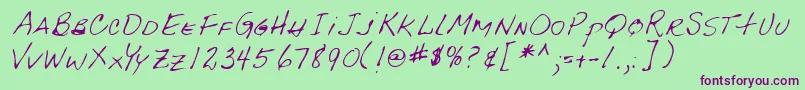 Lehn092 Font – Purple Fonts on Green Background