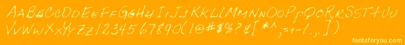Lehn092 Font – Yellow Fonts on Orange Background