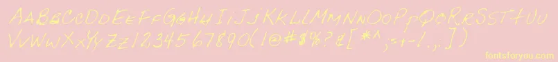 Lehn092 Font – Yellow Fonts on Pink Background