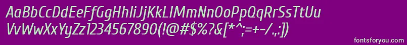 Czcionka CuprumItalic – zielone czcionki na fioletowym tle
