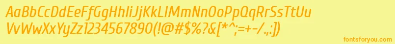 CuprumItalic Font – Orange Fonts on Yellow Background